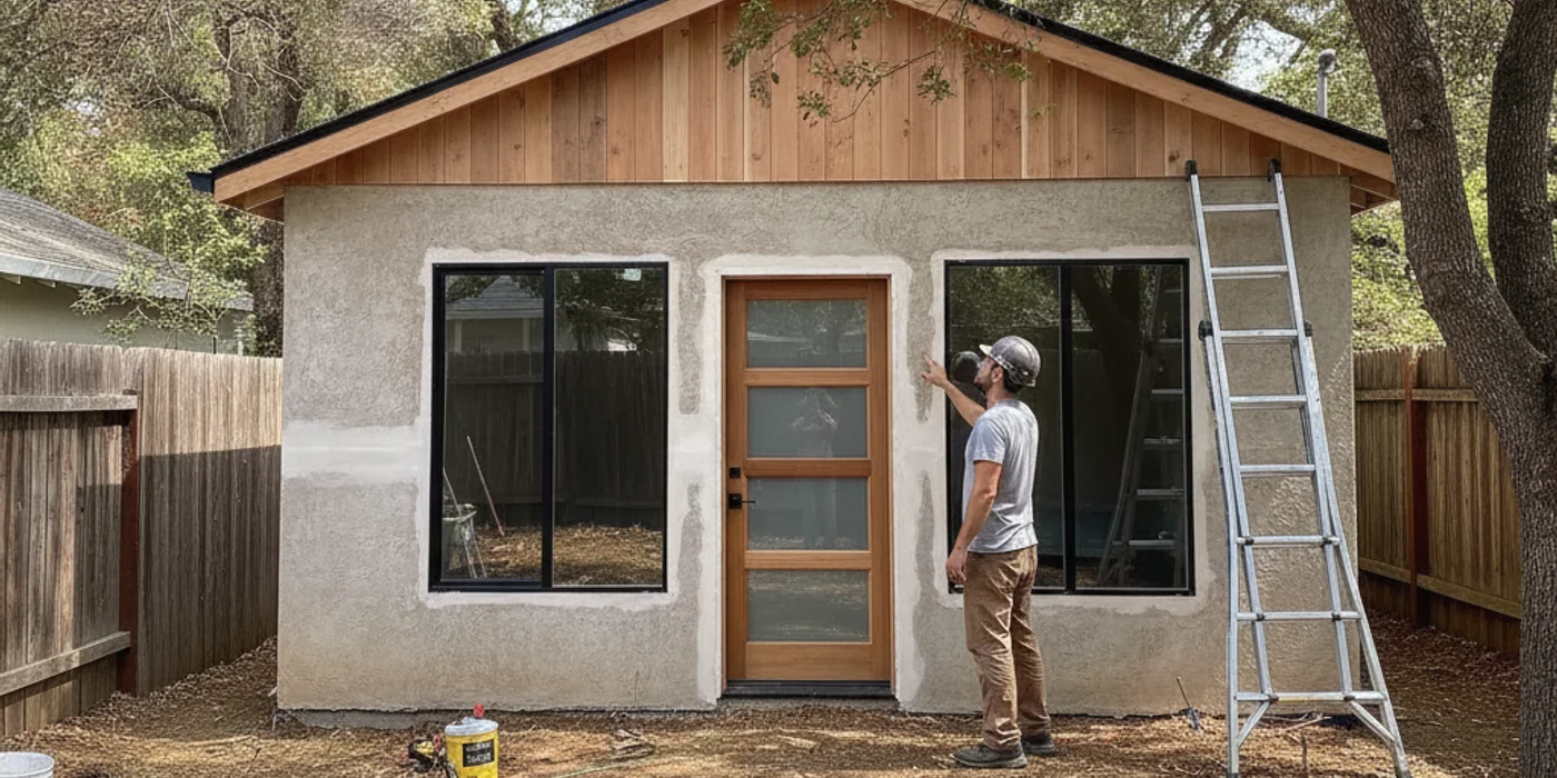 Garage converted into a permitted ADU living space in San Mateo